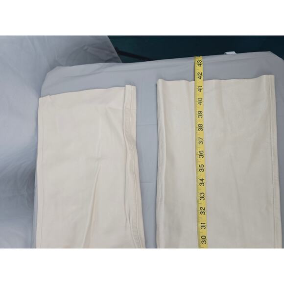 RARE VINTAGE Tommy Hilfiger Leather Pants Women's Size 6 CREAM OFF WHITE - Picture 5 of 13